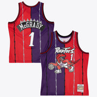 Toronto Raptors Tracy McGrady 1998 Split Swingman Jersey - Purple/Red