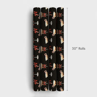 Candy Cane Cocktail Gift Wrap, Espresso Martini Christmas Wrapping Paper, Black Holiday Cocktail Wrapping Paper, Festive Party Gift Wrap