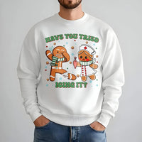 Gingerbread Nurse Christmas Sweatshirt, Have You Tried Icing It Nurse Sweatshirt, Humorous RN Holiday Crewneck, Medical Nurse Sweatshirt