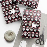 Edgy Gothic Christmas Gift Wrap Roll, Santa Skull Wrapping Paper, Alternative Holiday Wrapping Paper, Unique Cool Present Wrap