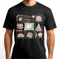 Bookworm Christmas Shirt, Merry Bookmas T-Shirt, Comfy Reader Holiday Graphic Tee, Adorable Book Lover Christmas T-Shirt, Librarian Teacher Present