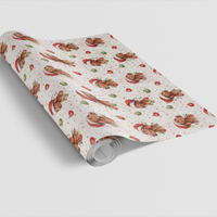 Santa Hat Dog Wrapping Paper, Vizsla Dog Christmas Gift Wrap Paper, Hungarian Vizsla Holiday Present Paper Roll, Festive Xmas Present Wrap