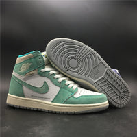 Sneakers, Lake Green White Colorway, Lace Up Design, Casual Gift for Sneaker Fans
