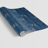 Snowy Forest Gift Wrap, Winter Cabin Wrapping Paper, Christmas Cabin Wrapping Paper, Holiday Gift Wrap Paper, Winter Present Wrap
