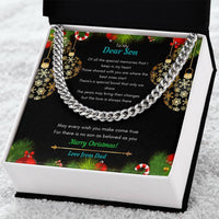 Mens Cuban Link Chain, Son Christmas Present from Dad Cuban Link Chain Necklace, Son Keepsake Jewelry, Stainless Steel Chain Necklace for Him
