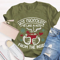 Comfy Winter Holiday Quote T-Shirt, Hot Chocolate Christmas Shirt, Adorable Hot Cocoa Season Tee, Retro Christmas Graphic Shirt, Unisex Xmas Present