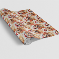 Santa Hat Dog Holiday Gift Wrap, Cavapoo Christmas Wrapping Paper, Festive Cavapoo Wrapping Paper, Adorable Dog Lover Xmas Gift Wrap Roll