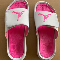 Slides, White Pink Colorway, Slip On Design, Casual Gift for Shoe Lovers