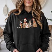 Reindeer Dog Christmas Hoodie, Christmas Dogs Hoodie, Adorable Dog Lover Hooded Sweatshirt, Festive Pet Mom Pullover, Dog Lover Holiday Present