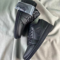 Low Top Sneakers, Black Colorway, Lace Up Design, Casual Gift for Sneaker Fans