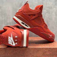 Mid Top Sneakers, Red Colorway, Lace Up Design, Casual Gift for Sneaker Fans