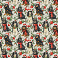 Festive Dog Holiday Gift Wrap, Cocker Spaniel Christmas Wrapping Paper, Adorable Pet Lover Wrapping Paper, Winter Xmas Present Wrap Roll Present