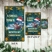 Red Truck Farm Scene Yard Flag, Kentucky Christmas Garden Flag, Small Town Holiday Double Sided Outdoor Flag, Winter Lawn Decor Present