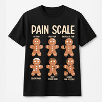 Humorous Medical Christmas Graphic Tee, Pain Scale Gingerbread T-Shirt, Holiday Doctor Nurse Shirt, Adorable Hospital Staff Xmas T-Shirt Present