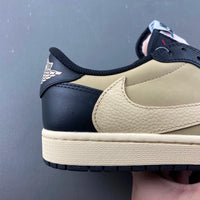 Low Top Sneakers, Khaki Black Colorway, Leather Footwear, Reverse Hook Design, Lace Up Design, Casual Gift for Sneaker Fans