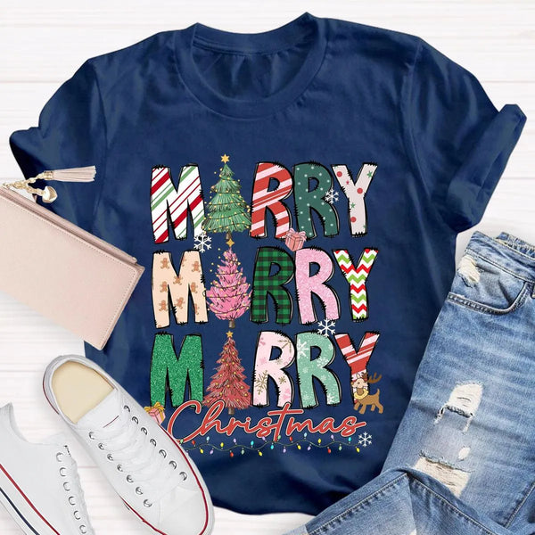 Festive Christmas Holiday Educator Shirt, Merry and Bright Teacher T-Shirt, Adorable Winter Classroom Tee, Teacher Holiday Pr