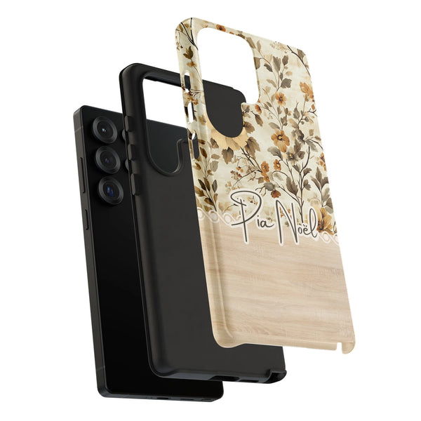 Vintage Botanical Christmas Samsung Galaxy Tough Case, Pia Noel Floral Phone Case, Holiday Flower Samsung Cover, Winter Festi