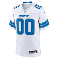 Detroit Lions White Custom Game Jersey