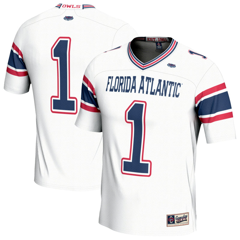 #1 Florida Atlantic Owls Lightweight Football Jersey - White