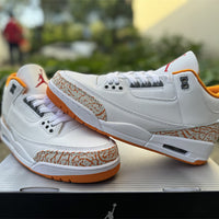 Retro Low Top Sneakers, White Orange Colorway, Lace Up Design, Casual Gift for Sneaker Fans