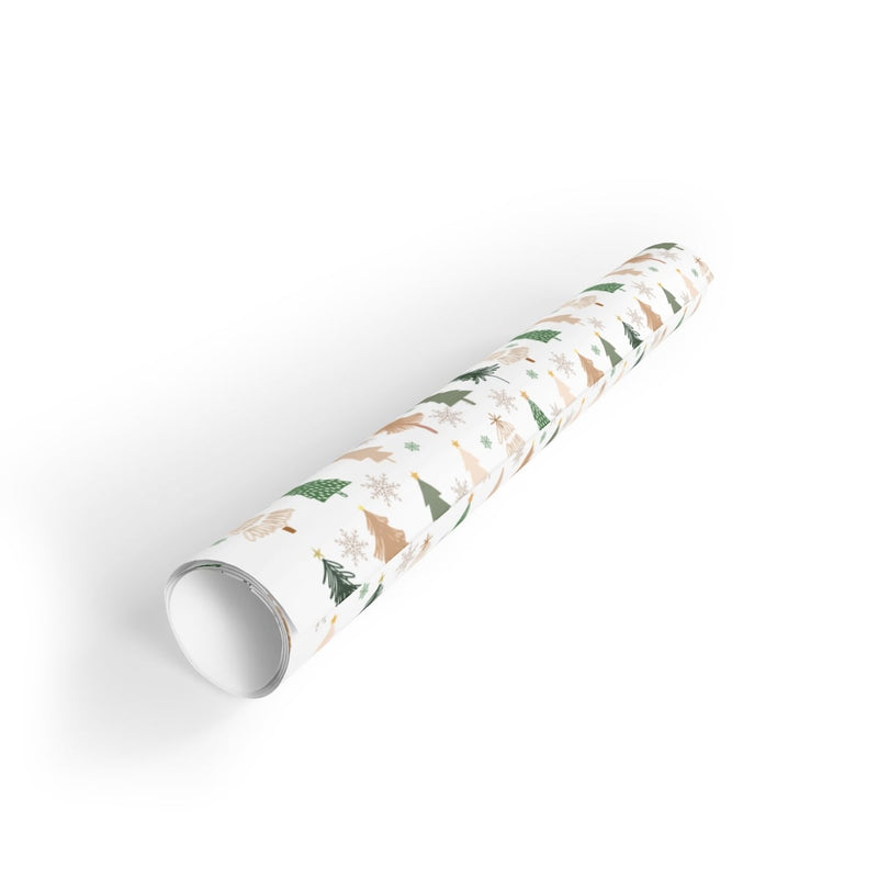 Tree Snowflake Gift Wrap, Minimalist Christmas Wrapping Paper, Modern Nordic Holiday Gift Wrapping Paper, Winter Season Paper Roll