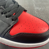 Low Top Sneakers, White Black Red Colorway, Lace Up Design, Casual Gift for Sneaker Fans