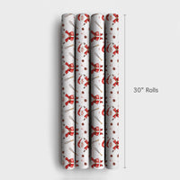 Pinecone and Whisk Gift Wrap Roll, Baking Santa Christmas Wrapping Paper, Culinary Chef Present Paper, Holiday Baker Gift Wrap