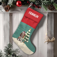 Adorable Dog Santa Hat Stocking, Personalized Basset Hound Christmas Stocking, Custom Pet Christmas Stocking, Holiday Decor Present for Dog Lovers