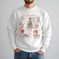 Holiday Icons Xmas Graphic Sweater, Tis the Season Christmas Sweatshirt, Comfy Winter Crewneck Pullover, Festive Holiday Season Sweatshirt