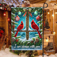 Winter Memorial Bird Yard Flag, I Am Always with You Cardinal Christmas Garden Flag, Double-Sided Holiday Lawn Banner Flag
