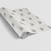 Gold Star Holiday Gift Wrap, Eternal Thanks Wrapping Paper, Elegant Appreciation Wrapping Paper, Christmas Thank You Gift Wrap Roll
