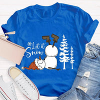 Let It Snow Teacher Shirt, Humorous Snowman Christmas T-Shirt, Adorable Winter Holiday Tee, Festive Classroom Graphic T-Shirt, Teacher Xmas Present
