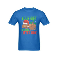 Humorous Christmas Cat Shirt, Your Present Is in the Litter Box Cat Shirt, Sarcastic Holiday Cat Graphic Tee, Retro Xmas Kitten Lover T-Shirt