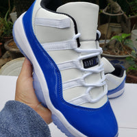 Low Top Sneakers, Blue White Colorway, Lace Up Design, Casual Gift for Sneaker Fans
