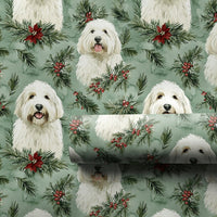 Shaggy Dog Holiday Gift Wrap, Goldendoodle Christmas Wrapping Paper, Watercolor Dog Christmas Wrapping Paper, Festive Winter Wrapping Paper