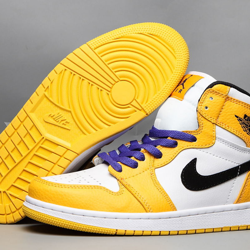 Sneakers, Yellow White Colorway, Lace Up Design, Casual Gift for Sneaker Fans