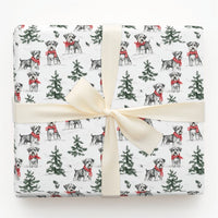 Festive Dog Gift Wrap, Schnauzer Christmas Wrapping Paper, Winter Plaid Scarf Puppy Wrapping Paper, Holiday Pet Gift Wrap for Dog Lovers