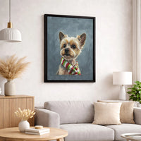 Festive Yorkie Dog Holiday Print, Yorkshire Terrier Christmas Canvas Wall Art, Digital Download Wall Decor, Yorkie Lover Xmas Present