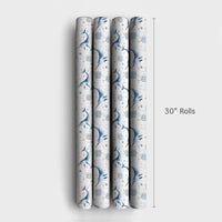 Adorable Narwhal Christmas Gift Wrap, Watercolor Narwhal Wrapping Paper, Winter Wonderland Narwhal Wrapping Paper, Holiday Animal Gift Wrap