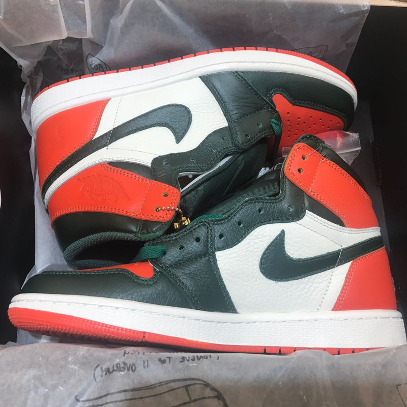 Sneakers, Green Orange White Colorway, Lace Up Design, Casual Gift for Sneaker Fans