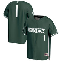 #1 Michigan State Spartans Lightweight Baseball Jersey - Green