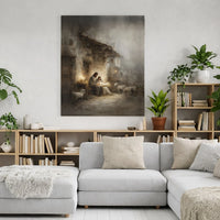 Holy Family Manger Canvas Wall Art, Nativity Scene Canvas Print, Christian Religious Canvas Decor, Christmas Nativity Art, Faith Home Present