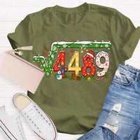 Holiday Snowflakes Lights Graphic Tee, Math Teacher Christmas T-Shirt, Humorous Math Teacher Xmas Shirt, Winter STEM Educator Holiday Present Tee