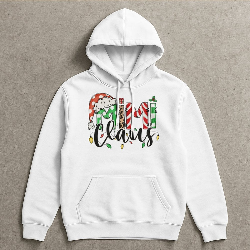 Festive Holiday Grandma Hoodie, Mimi Claus Christmas Hoodie, Adorable Typography Xmas Hoodie, Winter Family Gathering Pullover, Nana Present