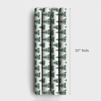 Festive Pine Tree Gift Wrap, Watercolor Christmas Tree Wrapping Paper, Colorful Ornament Christmas Wrapping Paper, Holiday Gift Wrap Roll