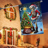 Humorous Bone Chilling Christmas Pun Yard Flag, Skeleton Santa Garden Flag, Double-Sided Spooky Xmas Lawn Flag
