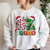 Candy Cane Number Holiday Crewneck, 67 Squad Christmas Sweatshirt, Matching Family Xmas Sweater, Festive Group Pullover Sweatshirt