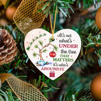 Ceramic Quote Keepsake, It's Not What's Under the Tree Ornament, Christmas Heart Ornament, Festive Tree Heart Ornament, Holiday Present