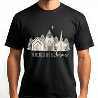 Christian Christmas Nativity Graphic Tee, The Greatest Present Is Jesus T-Shirt, Religious Church Holiday Shirt, Faith Worship Top