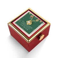 Rotating Rose Jewelry Box Set, Love Knot Necklace for Girlfriend, Sparkling CZ Pendant, Romantic Christmas Anniversary Present for Her